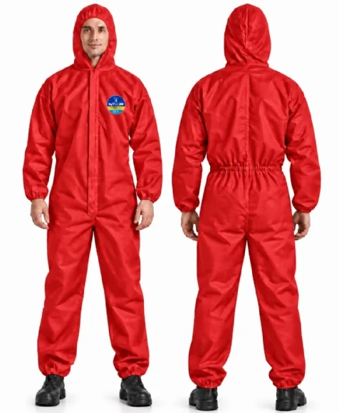 40 g SMS Type 5/6 Protective Coverall - Red