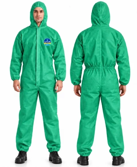 40 g SMS Type 5/6 Protective Coverall - Green