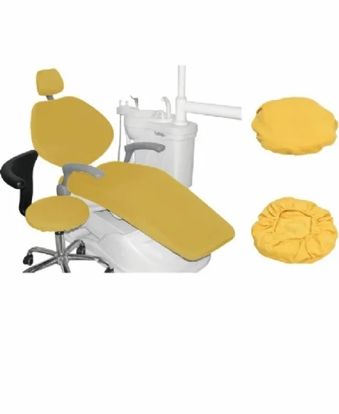 Capa para Cadeira Dentária (Conjunto de 3 Peças) - Amarelo